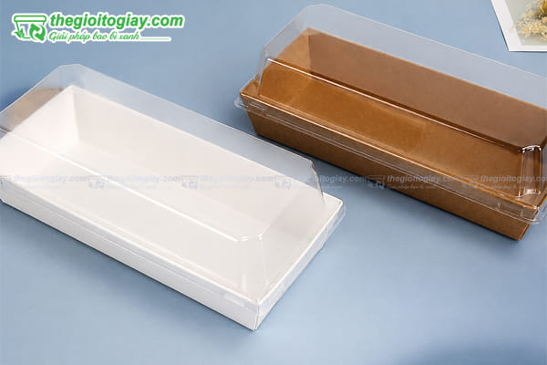 Hộp giấy kraft nắp trong suốt