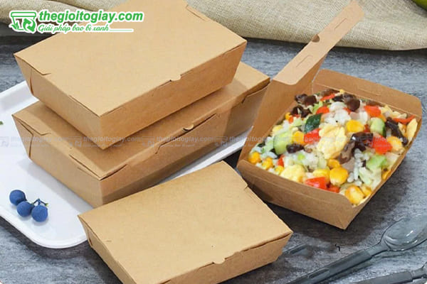 Hộp giấy nắp gài đựng cơm