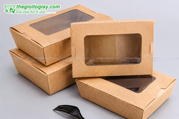 Hộp giấy nâu có cửa sổ