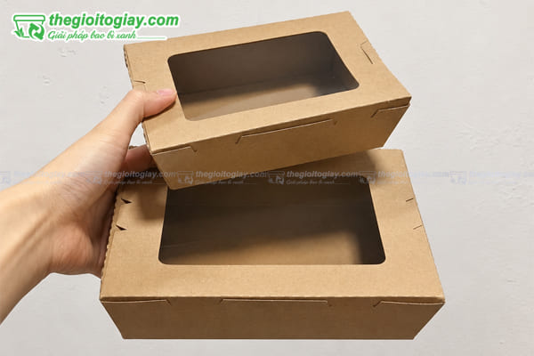 Hộp giấy nâu kraft có cửa sổ