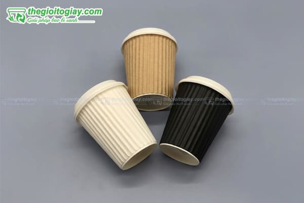 Ly giấy cà phê gợn sóng đựng cafe