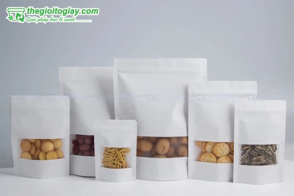 Mẫu túi zip giấy trắng đẹp