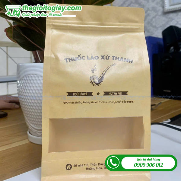 In túi zip 8 cạnh đựng thuốc lào