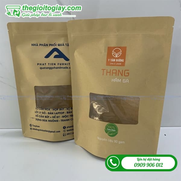 In túi zip giấy có cửa sổ