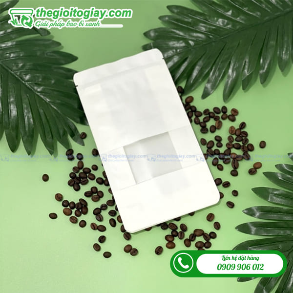 Túi zip giấy 8 cạnh có cửa sổ