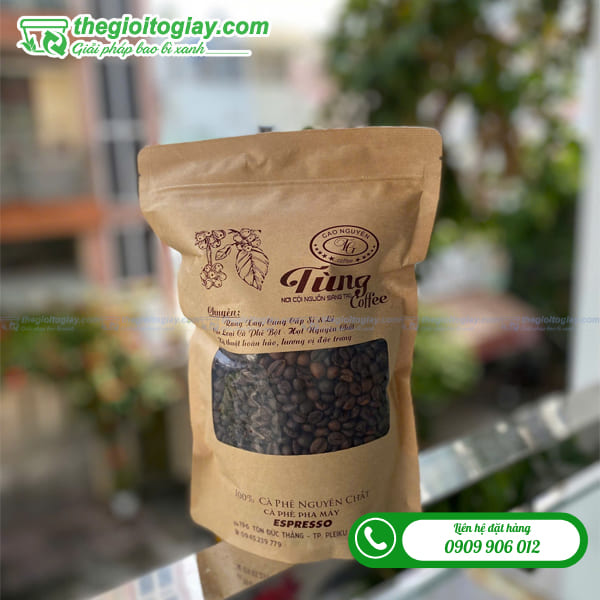 Túi zip giấy đựng cafe