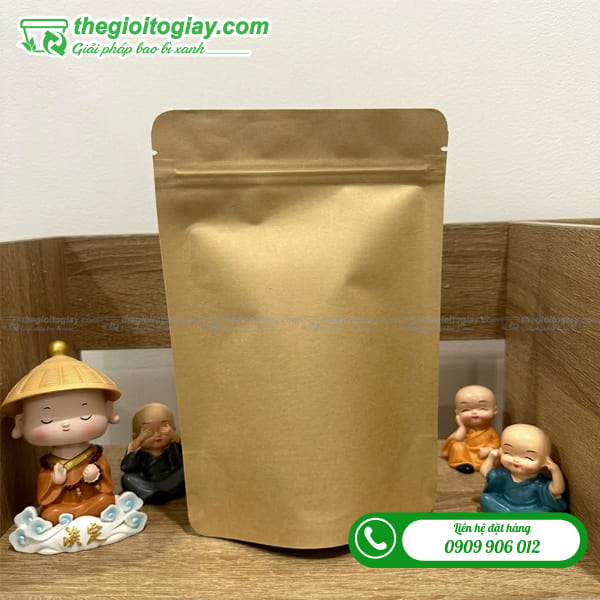 Túi zip giấy trơn đáy đứng