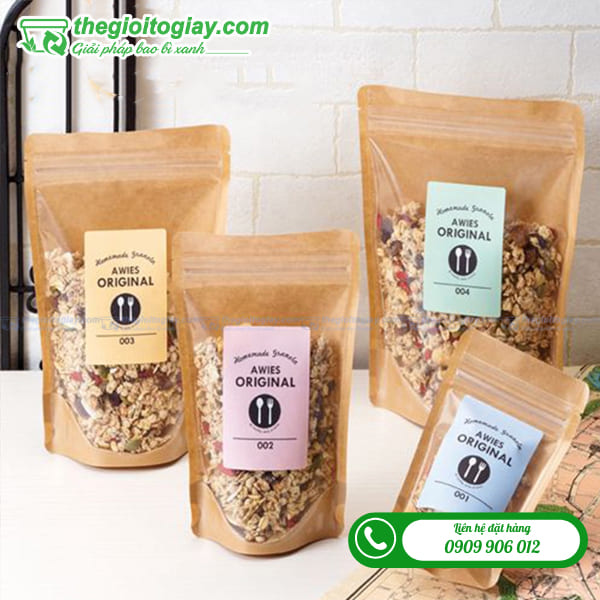 Túi zipper giấy mặt trong in đẹp