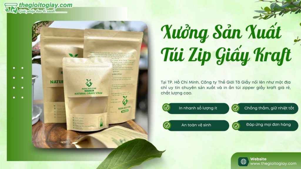 Xưởng sản xuất túi zipper giấy kraft
