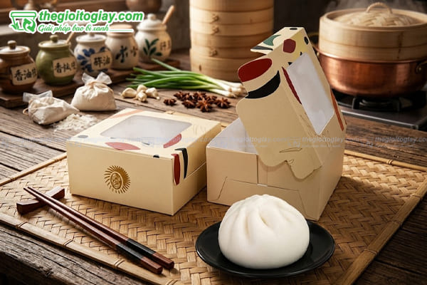 Hộp đựng bánh bao có cửa sổ