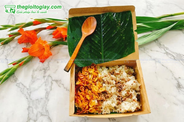Hộp giấy nâu đựng xôi đẹp