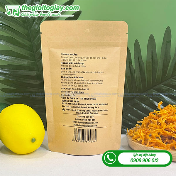 In túi zip giấy đựng khô gà