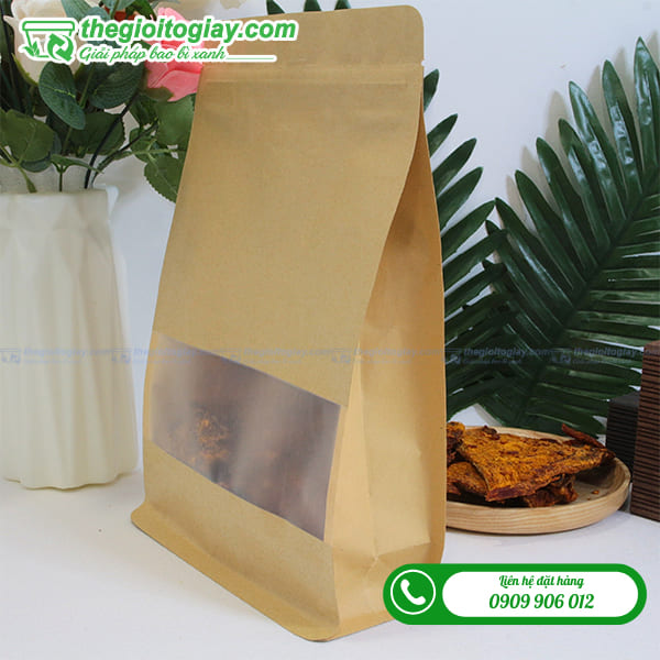 Túi zip 8 cạnh đựng bò khô