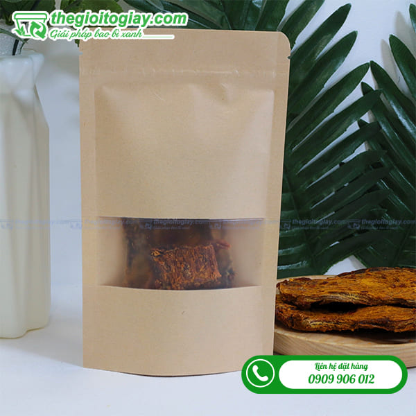 Túi zip có cửa sổ đựng khô bò