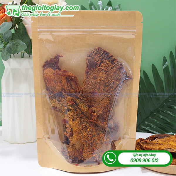 Túi zip giấy 1 mặt tỏng đựng khô bò