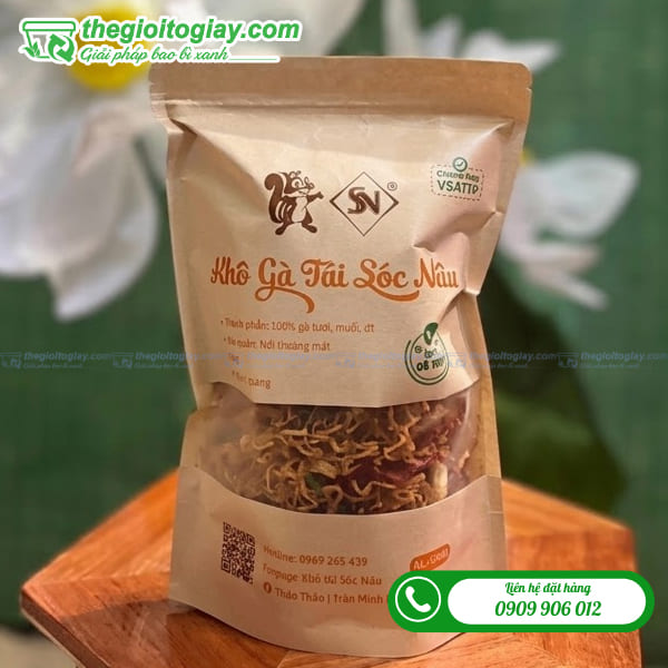 Túi zip giấy cán màng đựng khô gà