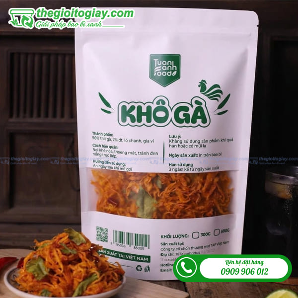 Túi zip giấy đựng khô xé sợi