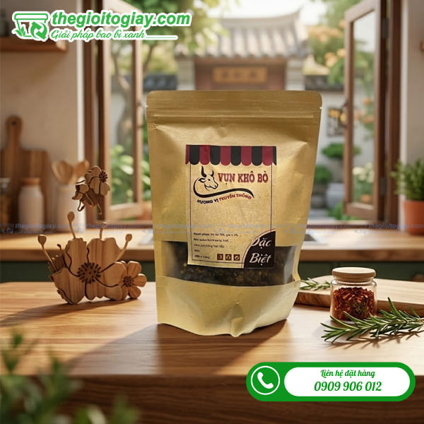 Túi zip khô bò in thương hiệu