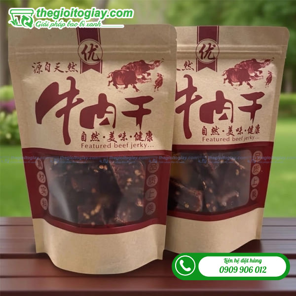 Túi zipper giấy đựng khô bò đẹp