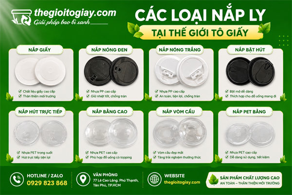 Các loại nắp ly phổ biến