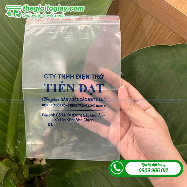 In túi zip chỉ đỏ đựng linh kiện điện tử