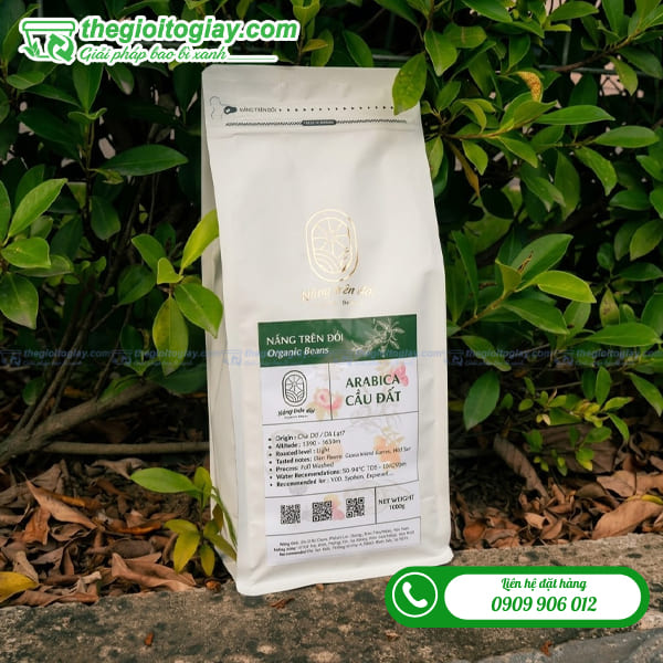 In túi zipper bạc 8 cạnh đựng cà phê