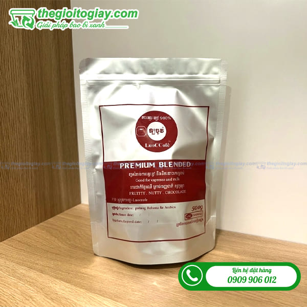 In túi zipper bạc đẹp