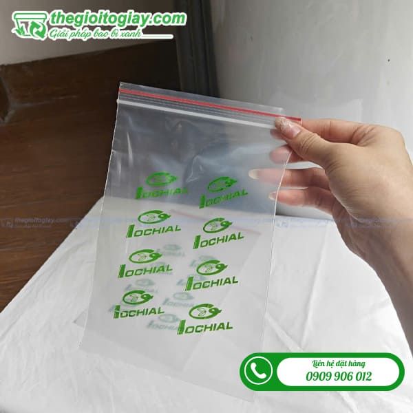 In túi zipper chỉ đỏ đẹp