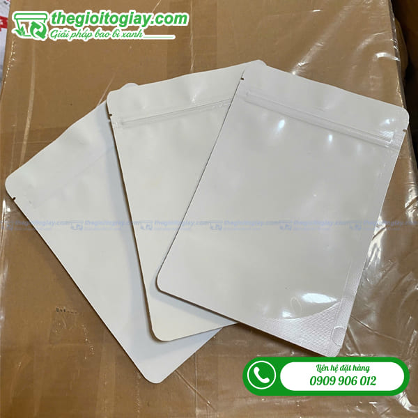Túi hàn 3 biên trắng sữa