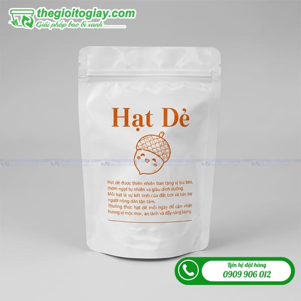 Túi zip sữa đựng hạt dẻ