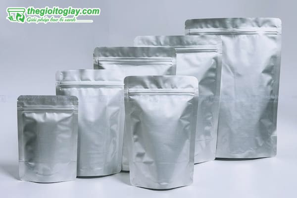 Túi zipper bạc đáy đứng