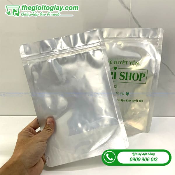 Túi zipper bạc một mặt trong chè tuyết