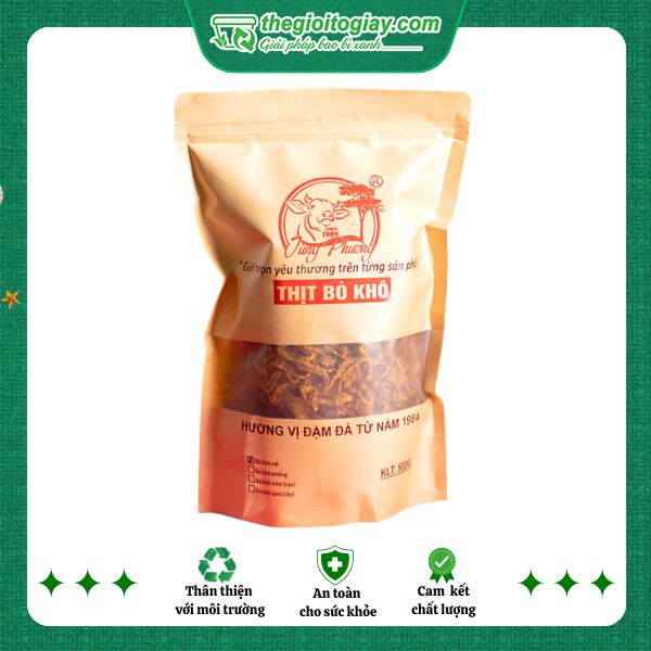 Túi zip giấy đựng khô bò